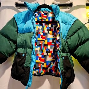 Legos Kids Puffer Jacket w Removable Arms